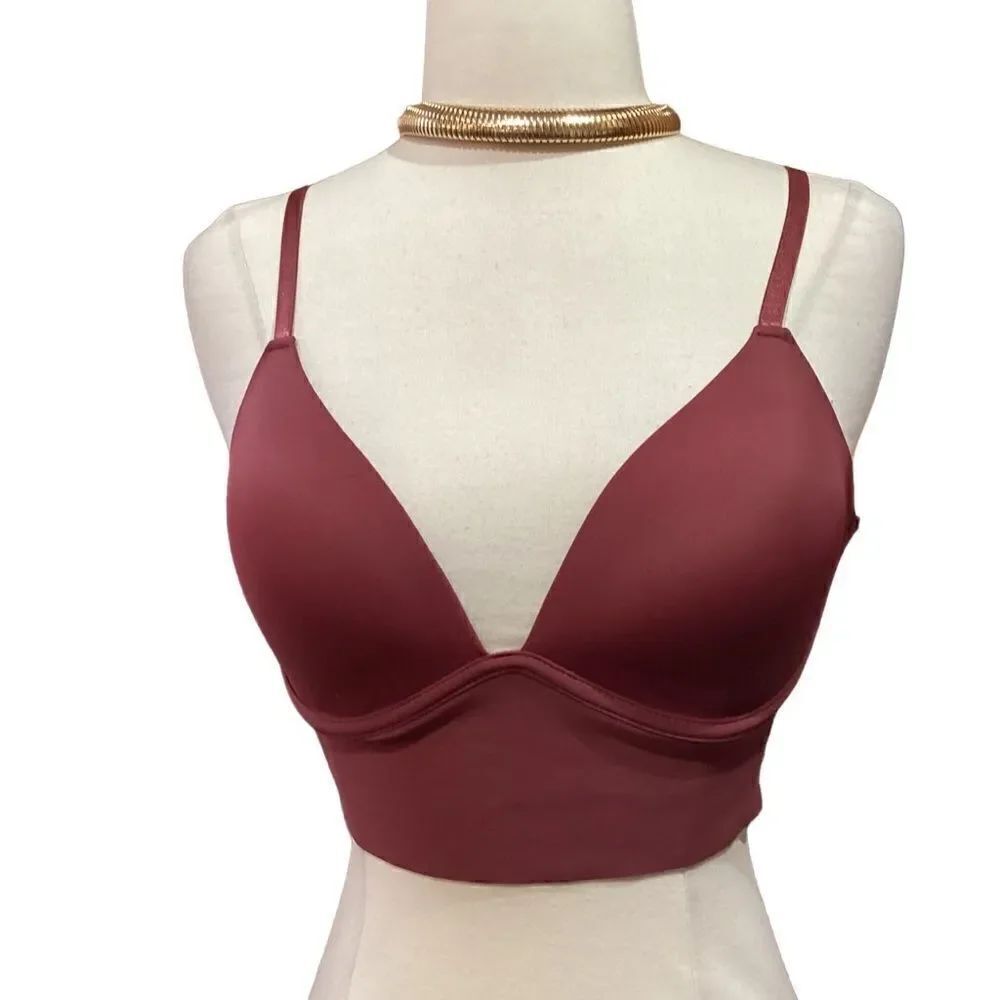 Adrienne Vittadini Studio 34C Burgundy Bra